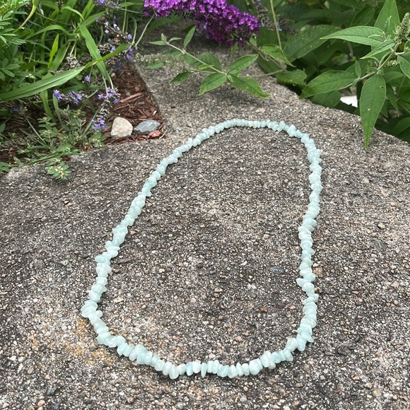 Aventurine Stone Long Strand Opera Style Vintage Necklace - Picture 5 of 6